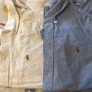 Ralph Lauren classic oxfords. White is boys size 14 and the blue is boys 14/16